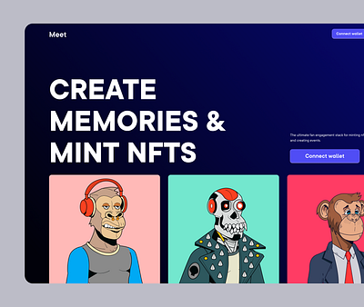 mint nfts blockchain landing page ui uidesign uiuxdesign userinterfacedesign web3 web3 design