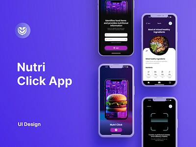 Nutri Click -- Food Scan App | UI Design app design logo typography ui