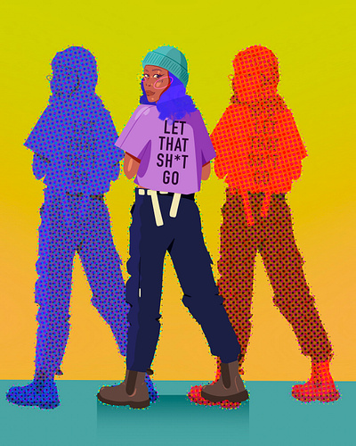 let that sh*t go design illustration mantra procreate