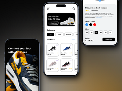 Online Shoe App app appdesign branding design designing figma illustration jordenapp nike nikeapp onlineapp shoe shoeapp ui uiapp uidesign uiux ux uxapp