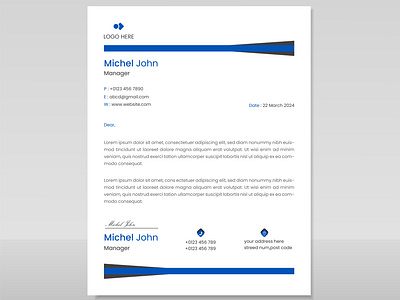 Minimal Letterhead design. company letterhead design letterhead design letterhead template minimal letterhead simple letterhead