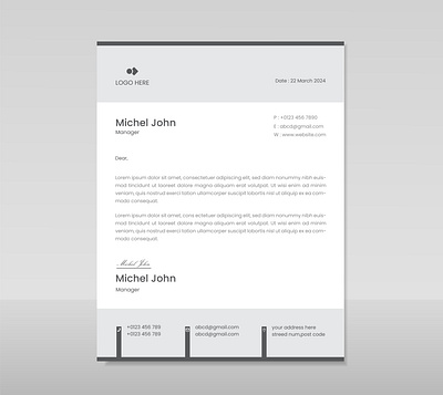 Minimalistic Letterhead design. buisness letterhead company letterhead letterhead minimal letterhead design minimalist letterhead simple letterhead