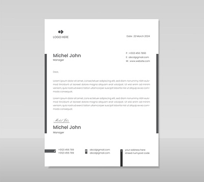 Minimalist Letterhead Design. letterhead letterhead design letterhead template minimal letterhead simple letterhead