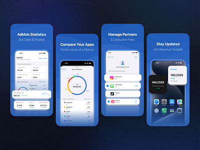 App Store Mobile Screenshot analytics app app store blue mobile screenshot ui