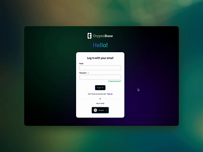 Cryptobase animation ui ux