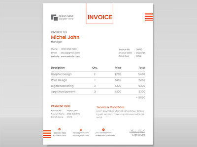 Minimal Invoice Design. business invoice invoice design invoice template minimal invoice minimal invoice design simple invoice