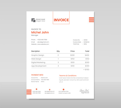 Minimal Invoice Design. business invoice invoice design invoice template minimal invoice minimal invoice design simple invoice