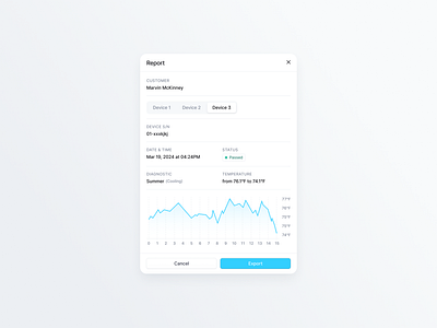 report modal diagnostic line modal pop up report statistic