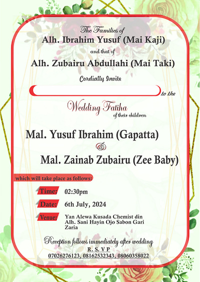 Invitation Card graphic design