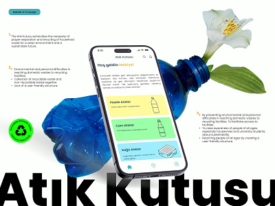 Mobile App About Recycling graphic design kullanıcı deneyimi mobil app mobil ui recycle ui