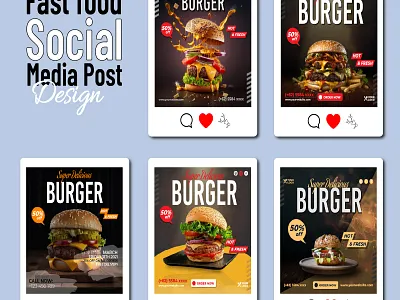 Fast food Social Media Post Design branding graphic design