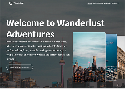 Wanderlust Travel Website branding graphic design motion graphics ui web design web development weblta