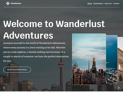 Wanderlust Travel Website branding graphic design motion graphics ui web design web development weblta