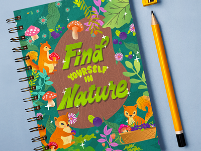 Find Yourself In Nature Lettering and Illustration available for licensing illustration illustration artist illustration designer lettering lettering artist lettering designer pattern designer surface pattern designer type typography