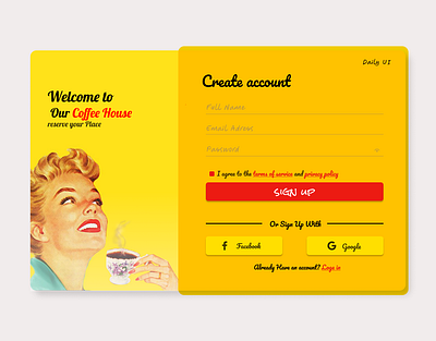 #DailyUI | 001-Sign Up american kitsch dailyui graphic design retro sign up ui uiux design user interface ux vintage