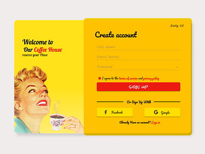 #DailyUI | 001-Sign Up american kitsch dailyui graphic design retro sign up ui uiux design user interface ux vintage