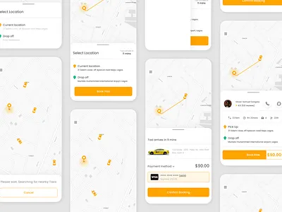 Taxi Ride App Design ui