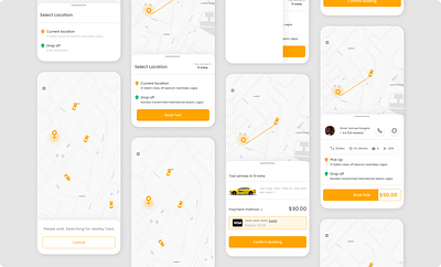 Taxi Ride App Design ui