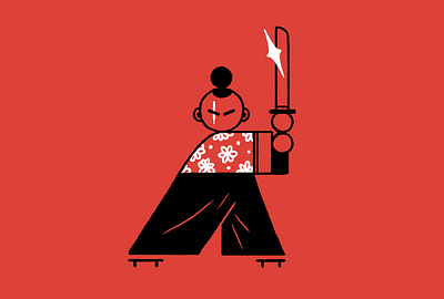 samurai branding character design flat icon illustration illustrator ui vector waldek