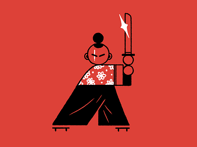 samurai branding character design flat icon illustration illustrator ui vector waldek