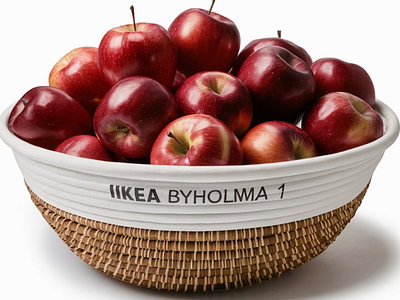 Apple Basket Ikea Byholma 1 White branding design graphic design illustration vector