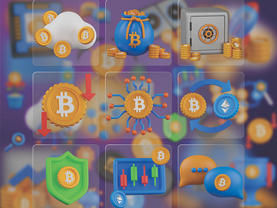 Crypto-currency 3D Icon Asset 3d 3d icons bitcoin bitcoin cloud bitcoin depository bitcoin network blockchain cripto protection crypto crypto cloud crypto exchange crypto mining crypto trading cryptocurrency digital currency digital money graphic design icons illustration ui