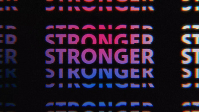 STRONGER 2d animation animated type best better cuts daft punk faster gradient grain harder kanye kanye west kinetik type mask music noise rows stronger text type