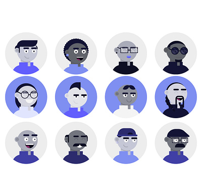 Illustration for Screens - 5 avatars illustration ui