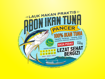 Tuna Fish Floss Product Label branding design graphic design illustration logo typography vector