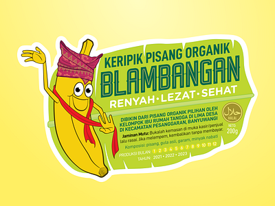Banana Chips Product Label branding design graphic design illustration logo typography vector
