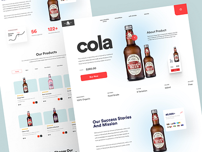 Cola Cold drinks Website beverage cold drink drink fruit juice landing page soft drink uiux web design website