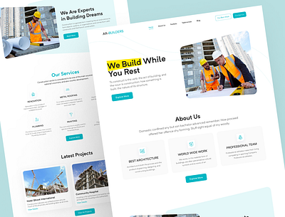 Construction Company Website architecture building construction construction company marketing property real estate uiux web design website