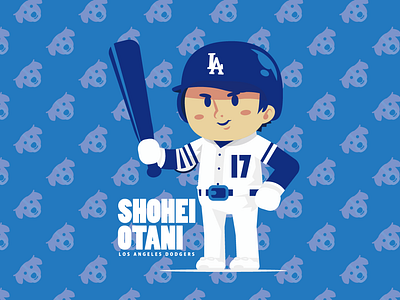 shohei otani baseball baseball player character deformed dodgers graphic design illust japan shohei otani