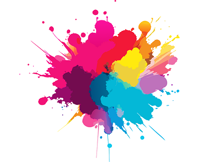 Colorful watercolor splash splatter stain abstract art design illustration paint splash
