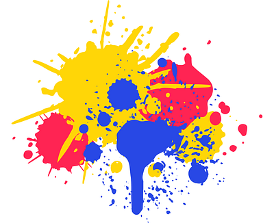 Color Paint Splashes. Abstract Bright Ink Blots and Splashes abstract color paint splashes