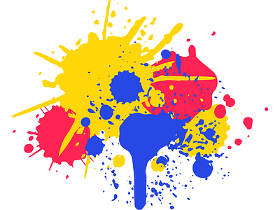 Color Paint Splashes. Abstract Bright Ink Blots and Splashes abstract color paint splashes