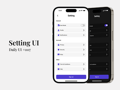 Setting - Daily UI #007 challenge daily ui figma mobile app design setting ui ui design uiux uiux design ux