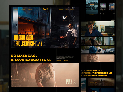 AJAX CREATIVE | Re Agency Landing Page animation branding cinema company creative agency design digital agency digital studio landing page minimal motion graphics portfolio studio ui uiux ux video web web design website