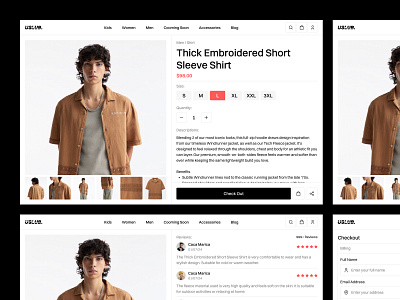 Uslub - Product Detail & Checkout Page catalogue checkout clothing ecommerce fashion market market place marketplace modern olshop online shop online store product detail sell shop shopping store style transaction web design