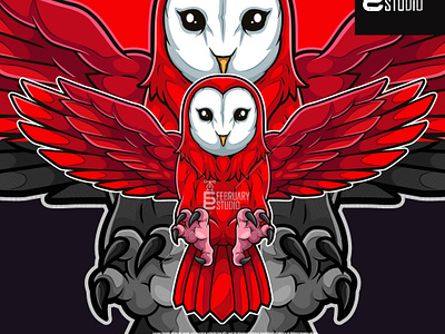 PROJECT FOR MY CLIENT ON FIVERR: RED OWL bird cartoon devil ghost owl red vector