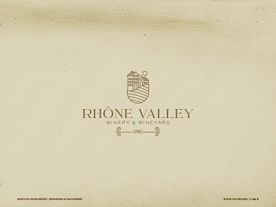 Rhône Valley france logotype old fashioned packaging wine winery wineyard