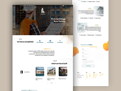 Glitter Construction Website | Full Page architecture building civil engineering construction landing page web design website