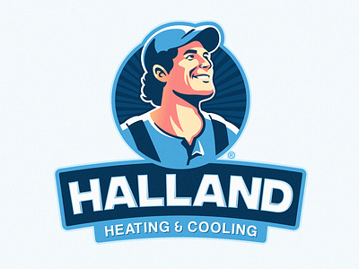 HALLAND Heating & Cooling's Potrait Logo bold branding gaming logo home service hvac illustration logo logo designer mascot logo plumbing potrait simple logo sportslogo vibrant