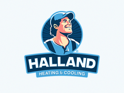 HALLAND Heating & Cooling's Potrait Logo bold branding gaming logo home service hvac illustration logo logo designer mascot logo plumbing potrait simple logo sportslogo vibrant