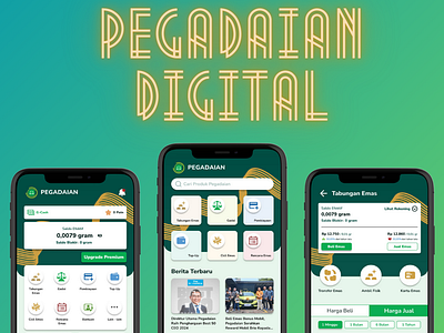 Re-Design Pegadaian Digital app design finance graphic design mobile app pawnshop ui ux