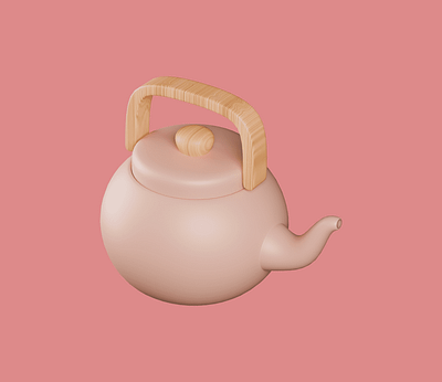 3D teapot icon 3d 3d icon animation design graphic design icon illustration kitchen tea teapot ui water