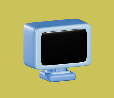 3D computer icon 3d 3d icon animation computer design electronic graphic design icon illustration lowpoly tv ui