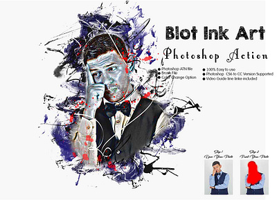 Blot Ink Art Photoshop Action photoshop tutorial