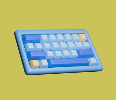 3D keyboard icon 3d animation computer design electronic graphic design icon illustration keyboard lowpoly ui wireless