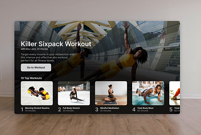 Daily UI 26 - TV App daily ui smart tv app tvapp workout app